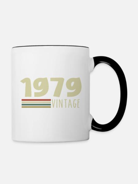 1979-Jubiläum-1979-retro-1979 - Tasse zweifarbig - Weiß/Schwarz