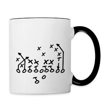 Football Coach - Tasse zweifarbig - Weiß/Schwarz - Rechts