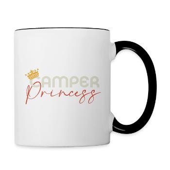 Camper Princess - Camping famille Princesse Couronne - Mug contrasté - blanc/noir - Droite