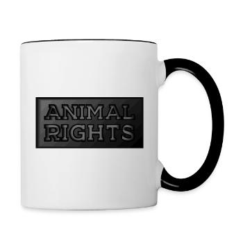 DROITS DES ANIMAUX VEGAN - Mug contrasté - blanc/noir - Droite