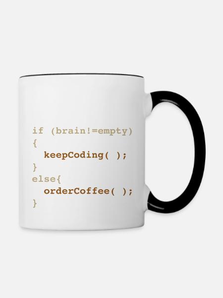 Developer Coffee - Tasse zweifarbig - Weiß/Schwarz