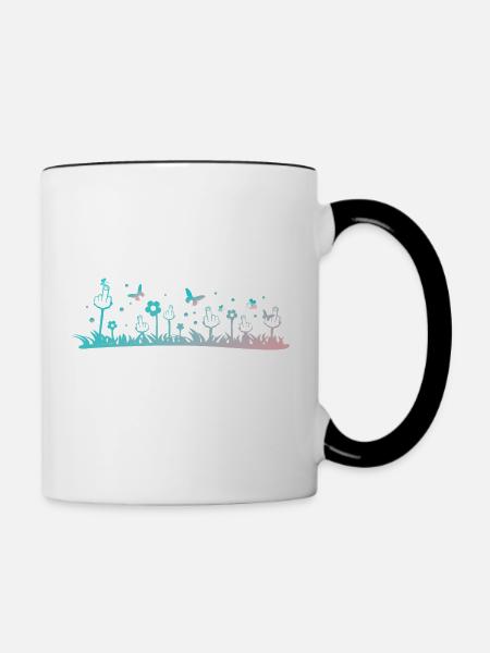Mittelfingerwiese - Tasse zweifarbig - Weiß/Schwarz