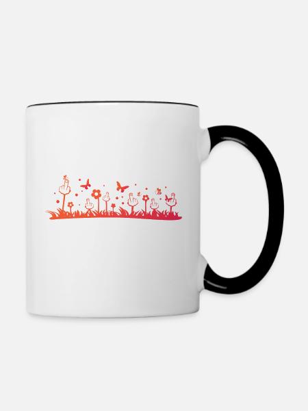 Mittelfingerwiese - Tasse zweifarbig - Weiß/Schwarz