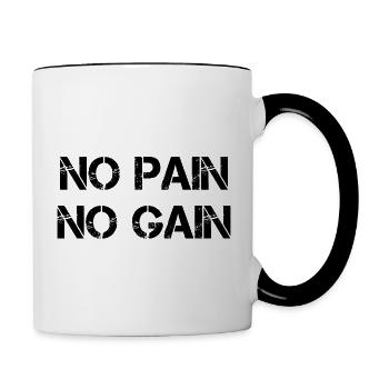 No Pain No Gain - Contrasting Mug - white/black - Right