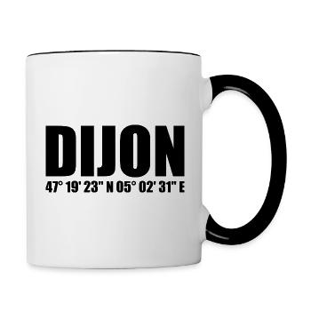 Dijon Koordinaten - Tasse zweifarbig - Weiß/Schwarz - Rechts