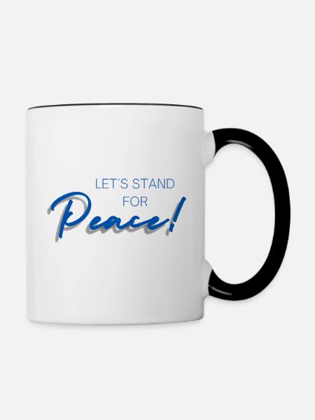 Gemeinsam für den Frieden - Tasse zweifarbig - Weiß/Schwarz