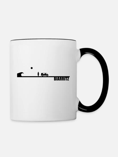 Biarritz Wave Surf Van Leben - Tasse zweifarbig - Weiß/Schwarz
