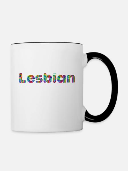 Lesbian - Tasse zweifarbig - Weiß/Schwarz