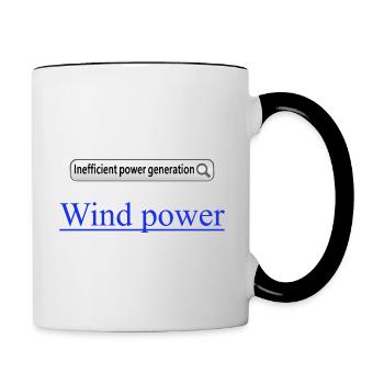 Wind Power Inefficient power generation - Contrasting Mug - white/black - Right