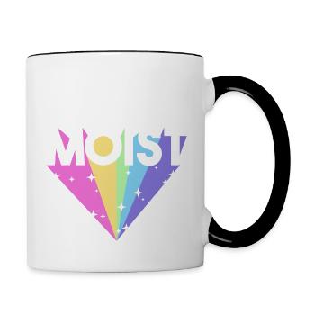 Feucht Lustig Meme Anstößig Seltsam Cool Urkomisch - Tasse zweifarbig - Weiß/Schwarz - Rechts