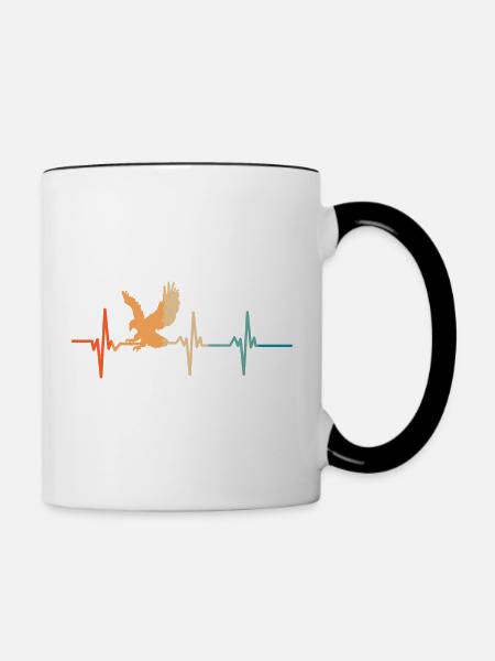 Adler-Herzschlag - Tasse zweifarbig - Weiß/Schwarz