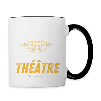 Ich kann nicht, ich habe Theatertheater - Tasse zweifarbig - Weiß/Schwarz - Rechts