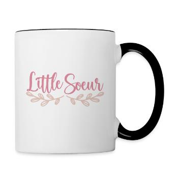 Petite Sœur - Little Sister - Mug contrasté - blanc/noir - Droite