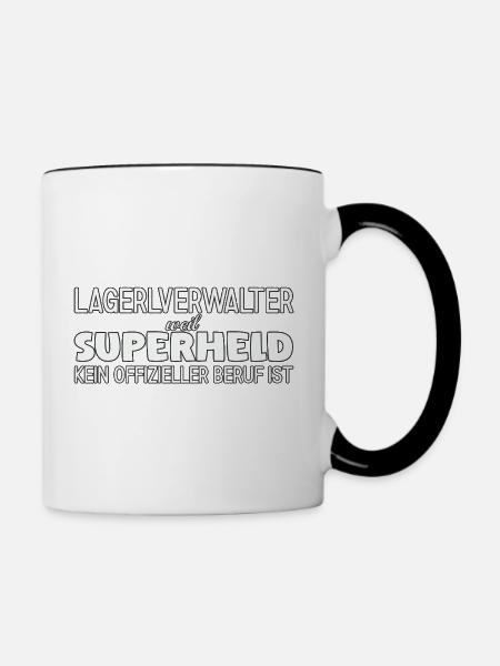 Lagerverwalter Superheld - Tasse zweifarbig - Weiß/Schwarz