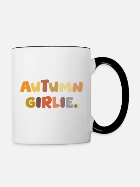 Herbst-Girlie. - Tasse zweifarbig - Weiß/Schwarz