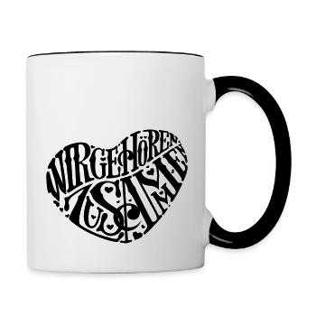 Nous appartenons ensemble, coeur noir - Mug contrasté - blanc/noir - Droite