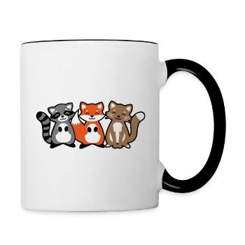Tierkind Niedliche Tiere Geschenkidee Kinder Baby - Tasse zweifarbig - Weiß/Schwarz - Rechts
