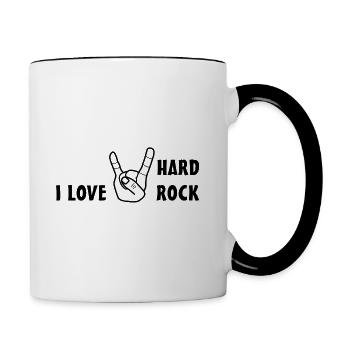I Love Hardrock - Tasse zweifarbig - Weiß/Schwarz - Rechts