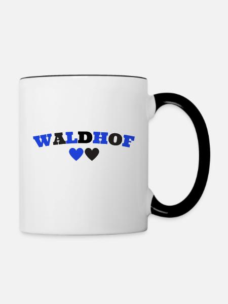 Waldhof Mannheim Herz - Tasse zweifarbig - Weiß/Schwarz