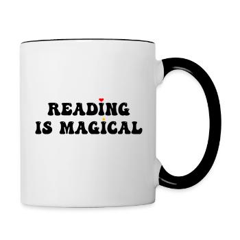 Reading Is Magical - Tasse zweifarbig - Weiß/Schwarz - Rechts