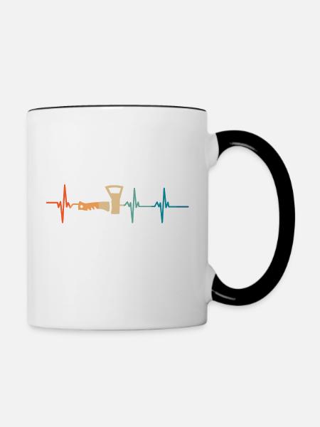 Axt-Herzschlag - Tasse zweifarbig - Weiß/Schwarz