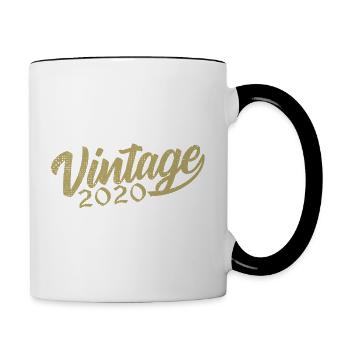 2020 Vintage 2020 Cadeau D'anniversaire 2020 Rétro - Mug contrasté - blanc/noir - Droite