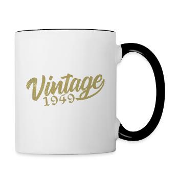 1949 Vintage 1949 Cadeau D'anniversaire 1949 Rétro - Mug contrasté - blanc/noir - Droite