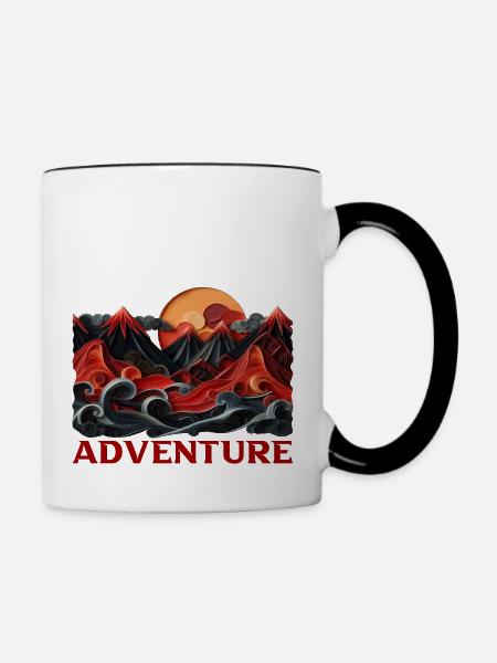 Adventure - Tasse zweifarbig - Weiß/Schwarz