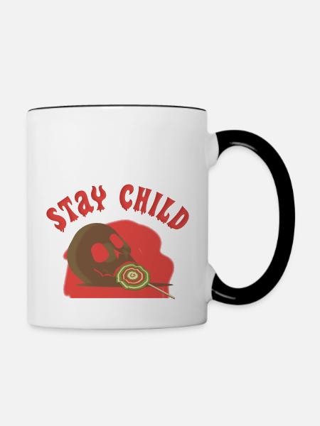 Kind bleiben - Tasse zweifarbig - Weiß/Schwarz