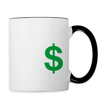 Buchstabe f Dollar - Tasse zweifarbig - Weiß/Schwarz - Rechts