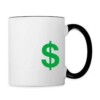 Letter l dollar - Contrasting Mug - white/black - Right