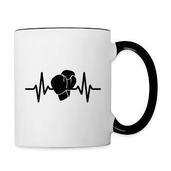 Battement Cœur Boxe - Mug contrasté - blanc/noir - Droite