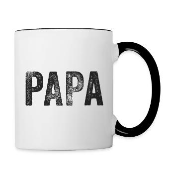 Papa Vater Dad Daddy Geschenk - Tasse zweifarbig - Weiß/Schwarz - Rechts