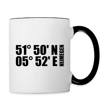 Coordonnées de Nimègue - Mug contrasté - blanc/noir - Droite