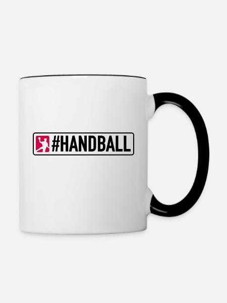 #HANDBALL - Tasse zweifarbig - Weiß/Schwarz