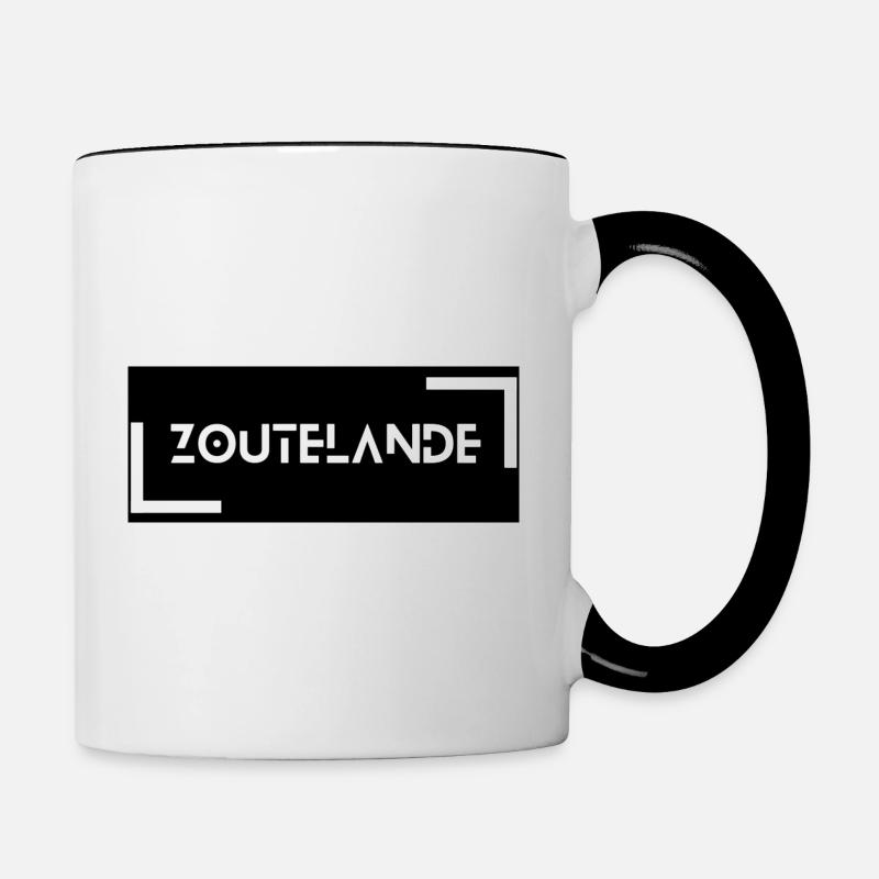 Zoutelande lettering New Design - Contrasting Mug - white/black
