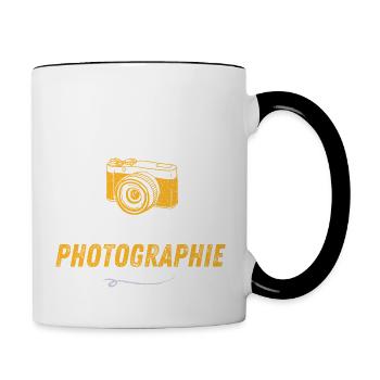t shirt i can't photograph - Contrasting Mug - white/black - Right