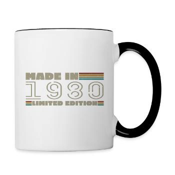 Vintage 1980's 1980's Birthday Gift Born in 1980 - Contrasting Mug - white/black - Right