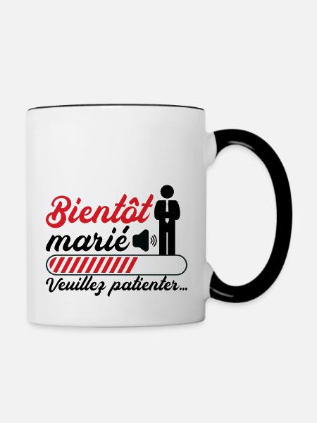 Bald heiraten Bitte warten - Tasse zweifarbig - Weiß/Schwarz