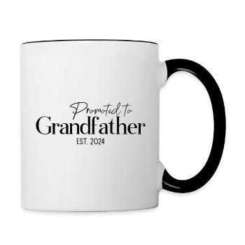 Promoted to Grandfather 2024 - Baby Announcement - Contrasting Mug - white/black - Right
