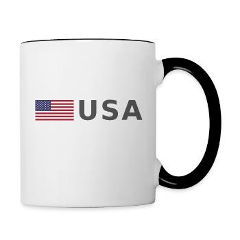 ÉQUIPE États-Unis Drapeau américain devant la police de caractères - Mug contrasté - blanc/noir - Droite