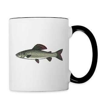 Äsche Angeln Fisch Fliegenfischen Fische - Tasse zweifarbig - Weiß/Schwarz - Rechts