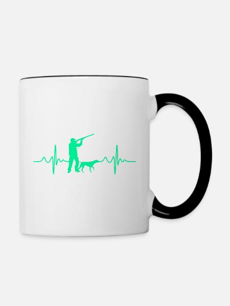 Herzschlag Jäger Jagd - Tasse zweifarbig - Weiß/Schwarz