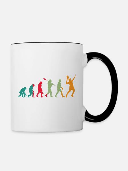 Tennis Evolution Retro - Tasse zweifarbig - Weiß/Schwarz