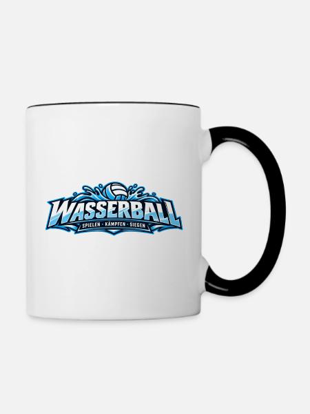 Wasserball Teamgeist Logo - Tasse zweifarbig - Weiß/Schwarz