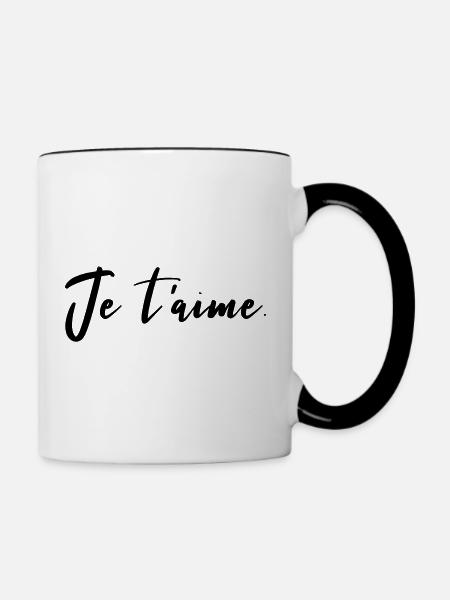 Je t´aime. - Tasse zweifarbig - Weiß/Schwarz