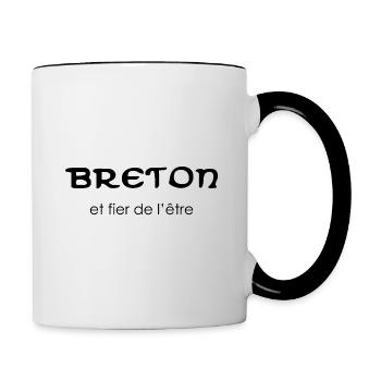 Bretagne - Breton et fier - Mug contrasté - blanc/noir - Droite