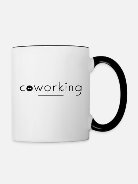 coworking space - Tasse zweifarbig - Weiß/Schwarz