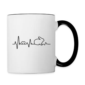 Rabbit Heartbeat Rabbit Heart Rate Rabbit - Contrasting Mug - white/black - Right