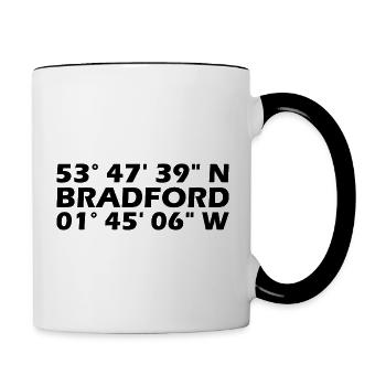 Bradford Koordinaten - Tasse zweifarbig - Weiß/Schwarz - Rechts